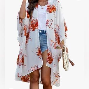 NEW Womens Print Kimono Casual Cardigan Cover Up